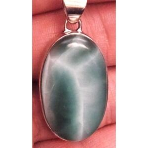 Unique Color Matrix Hemimorphite Gemstone set in a 925 Pendant